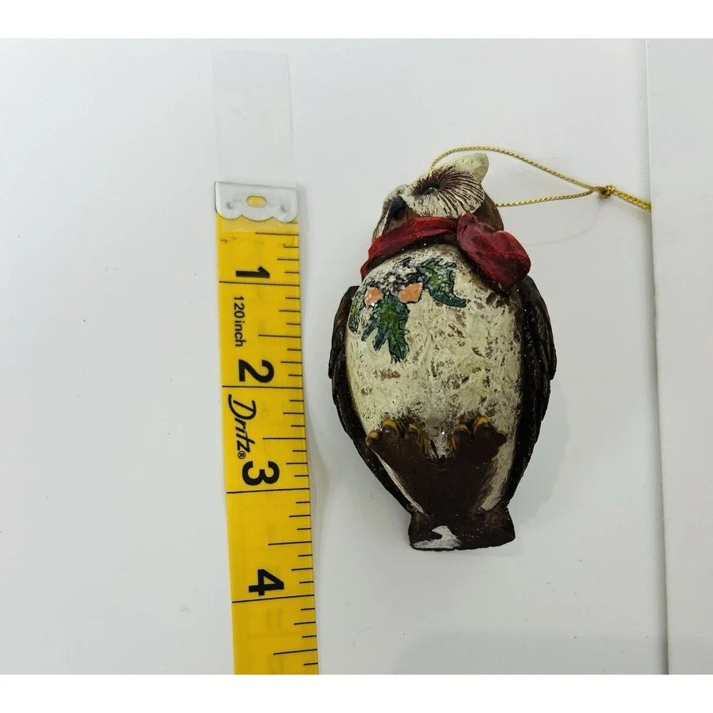 Vintage Estate Find Old World Owl Resin‎ Ornament  Christmas Farmhouse Decor